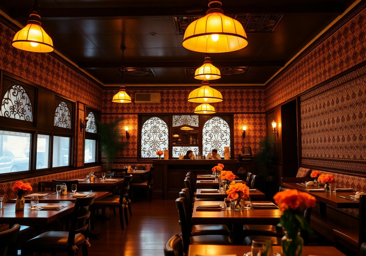 Restaurant interior seating